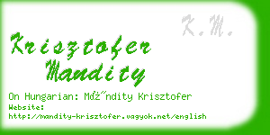 krisztofer mandity business card